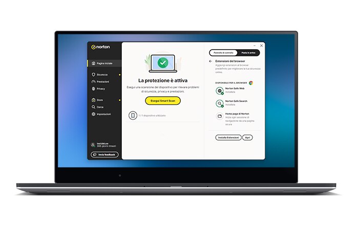 Immagine di dispositivi macbook my norton protetti.